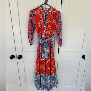 Boden Vibrant Long Sleeve Floral Maxi Dress